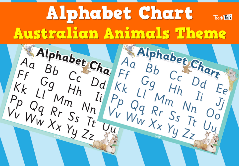 Alphabet Chart - Australian Animals Theme