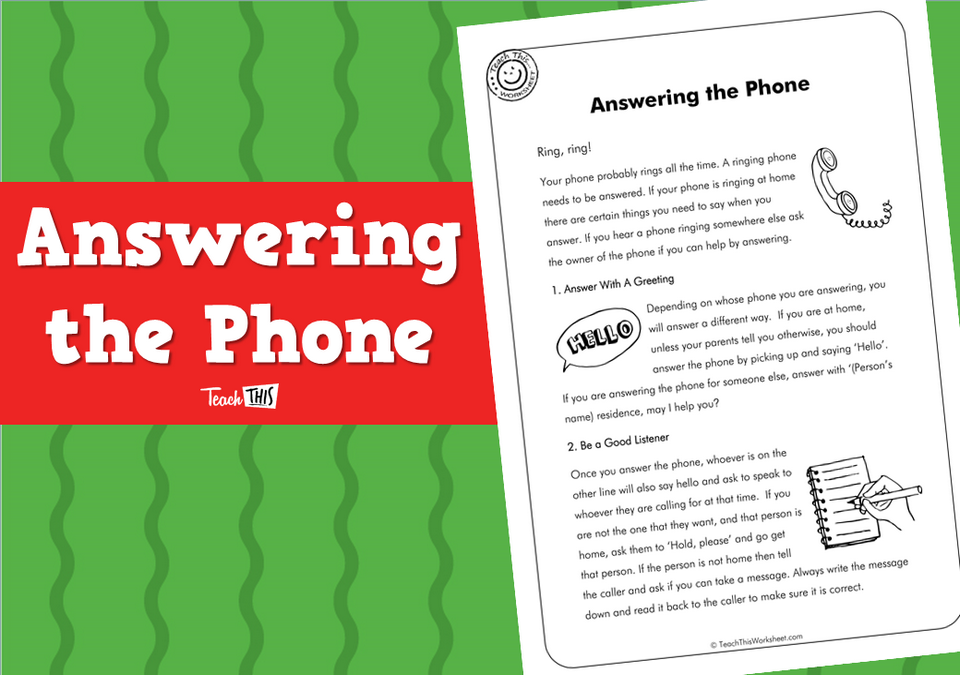 Answering the Phone (2pg)