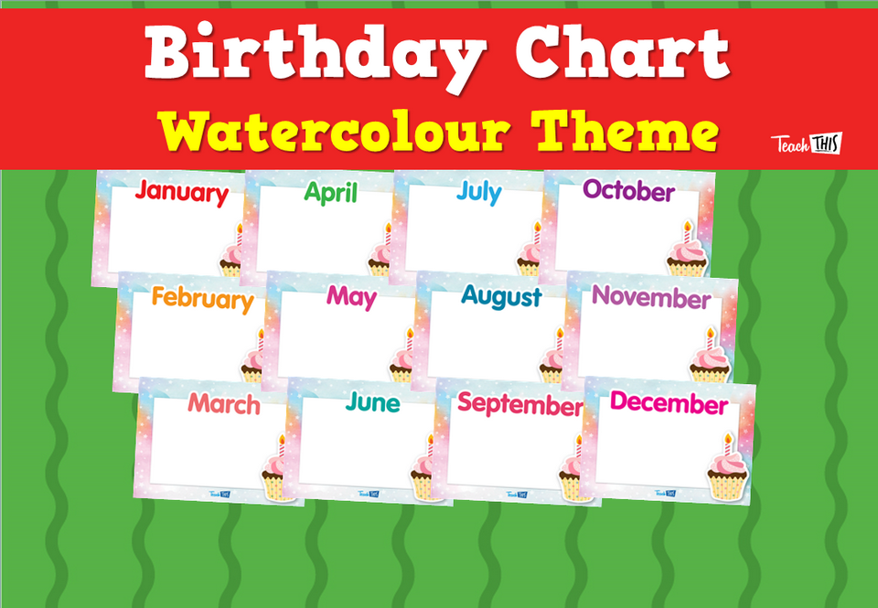 Birthday Chart - Watercolour Theme