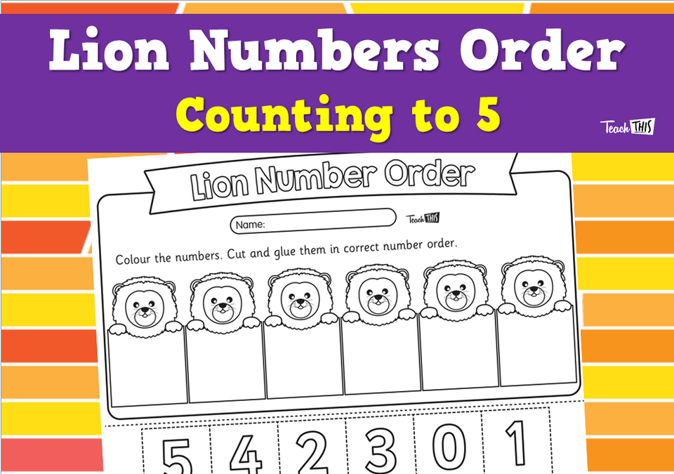 Lion Numbers Order - Counting to 5