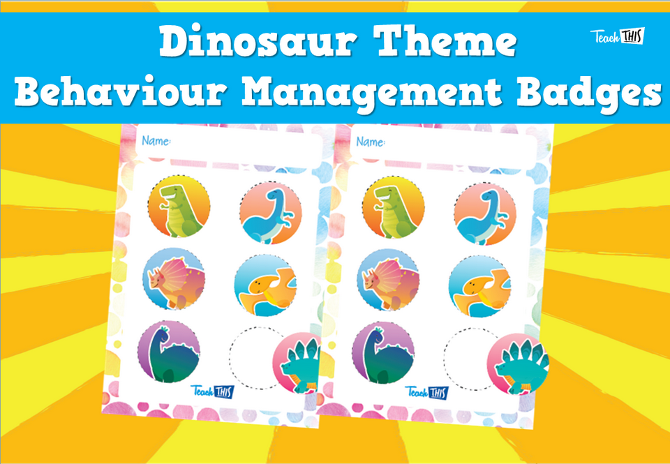 Dinosaur Theme Behaviour Management Badges