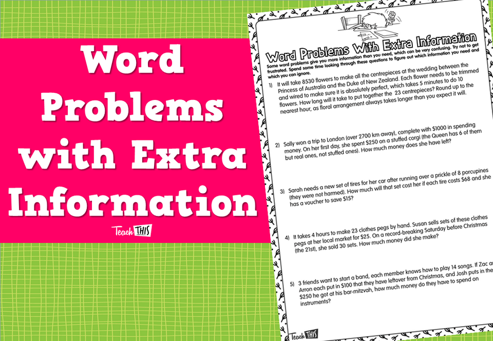 Word Problems with Extra Information