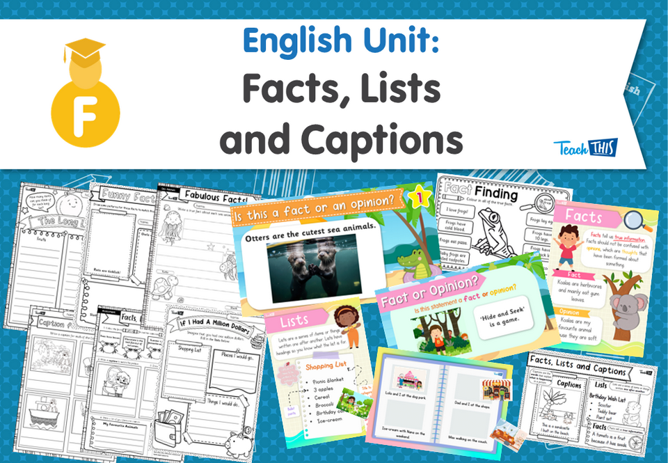 English Unit: Facts, Lists and Captions