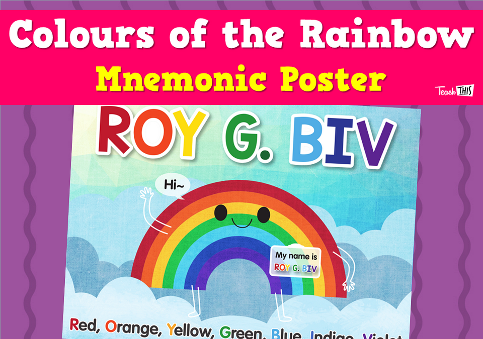 Colours of the Rainbow Mnemonic Poster