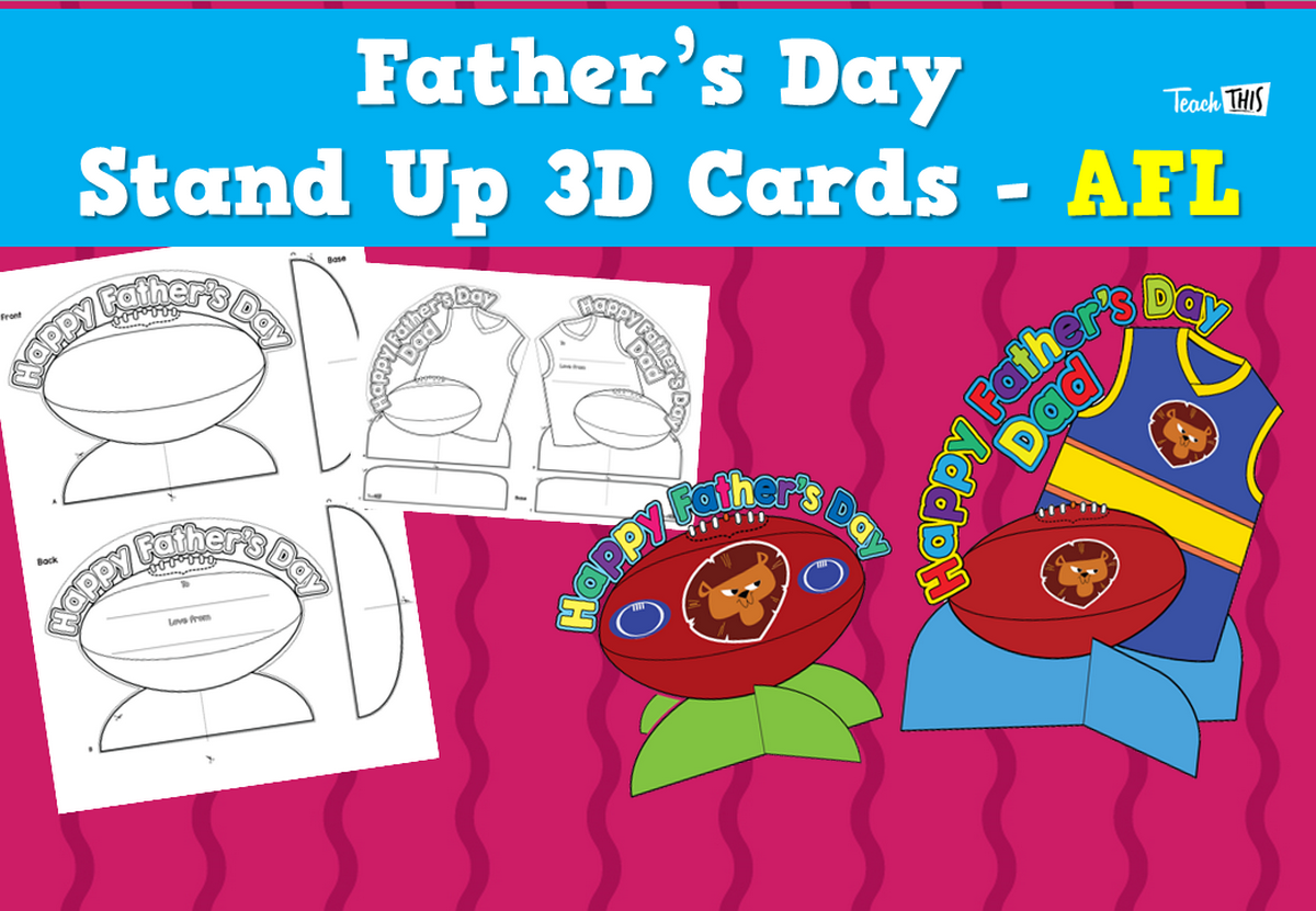 Father’s Day Stand Up 3D Cards - AFL