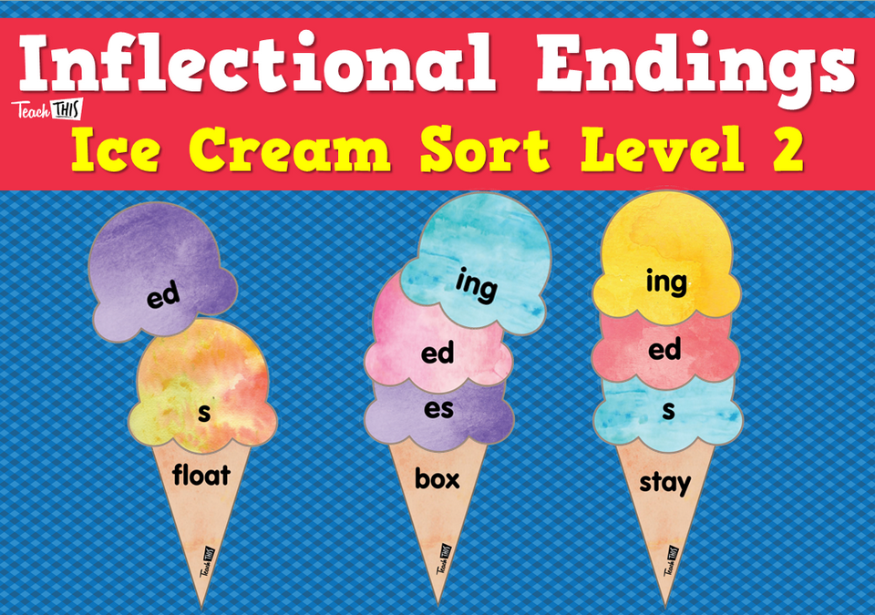inflectional Endings - Ice Cream Shop Sort Level 2