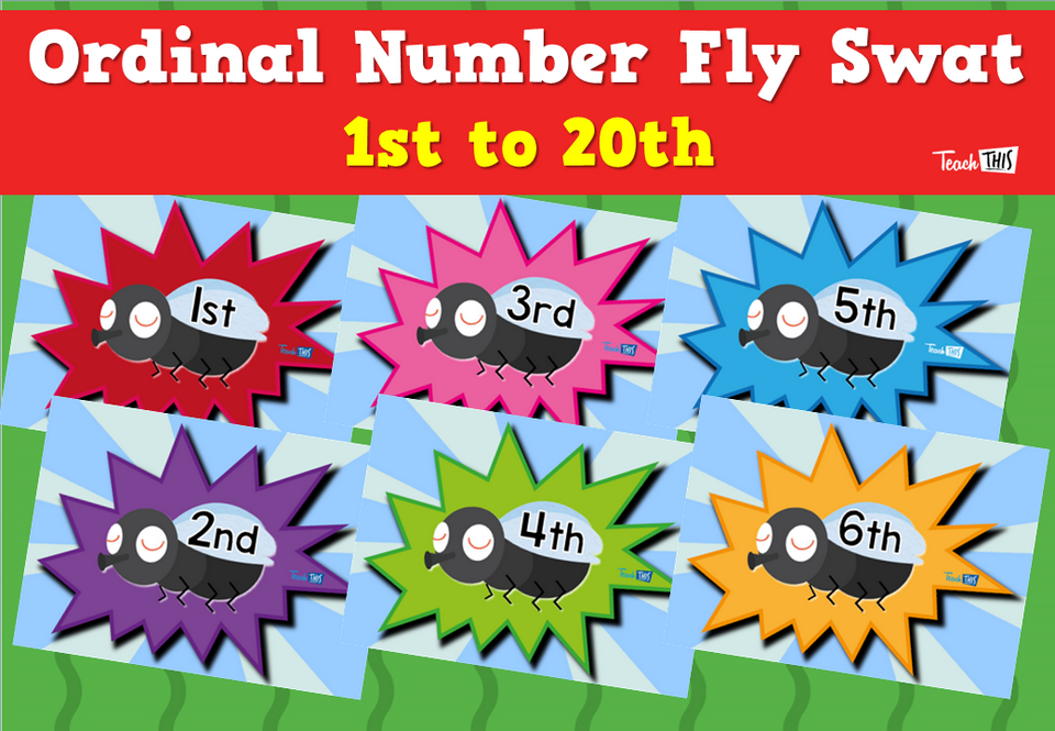 Ordinal Number Fly Swat 1st to 20th