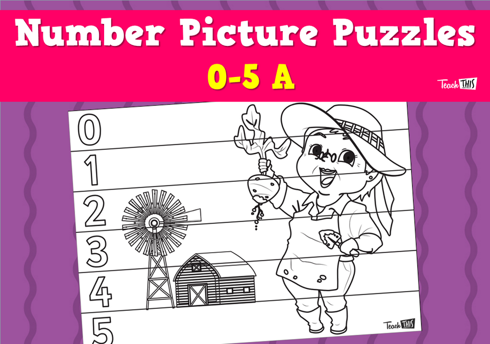 Number Picture Puzzles 0-5 - Farmer