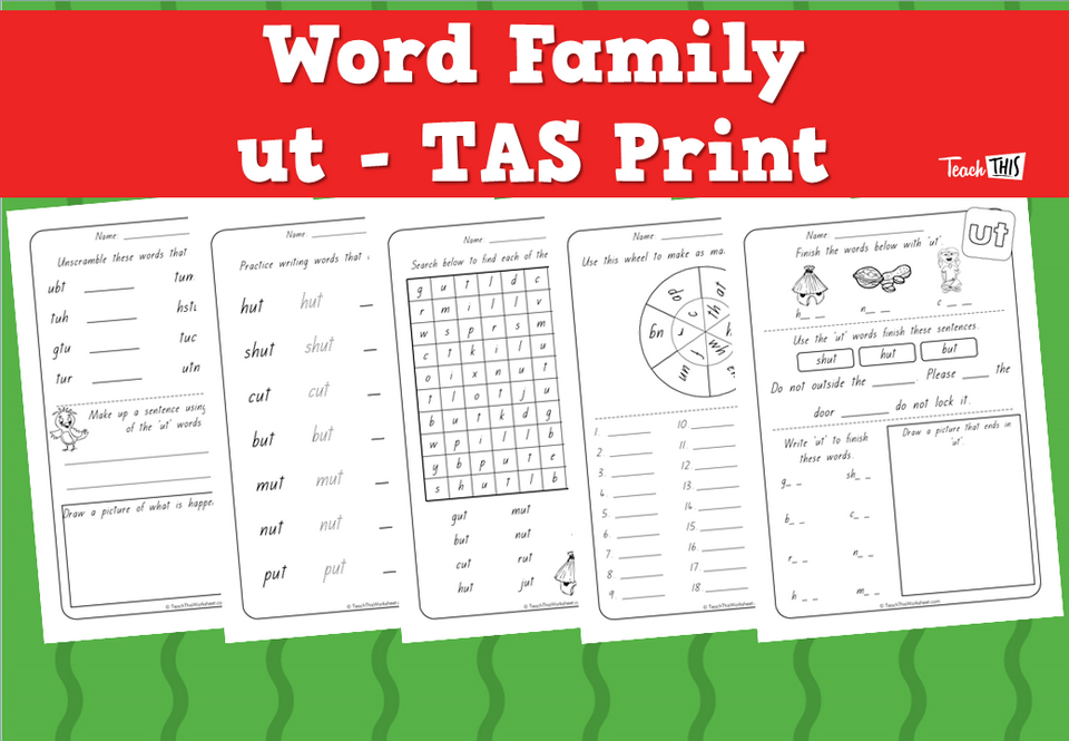 Word Family - ut - TAS Print