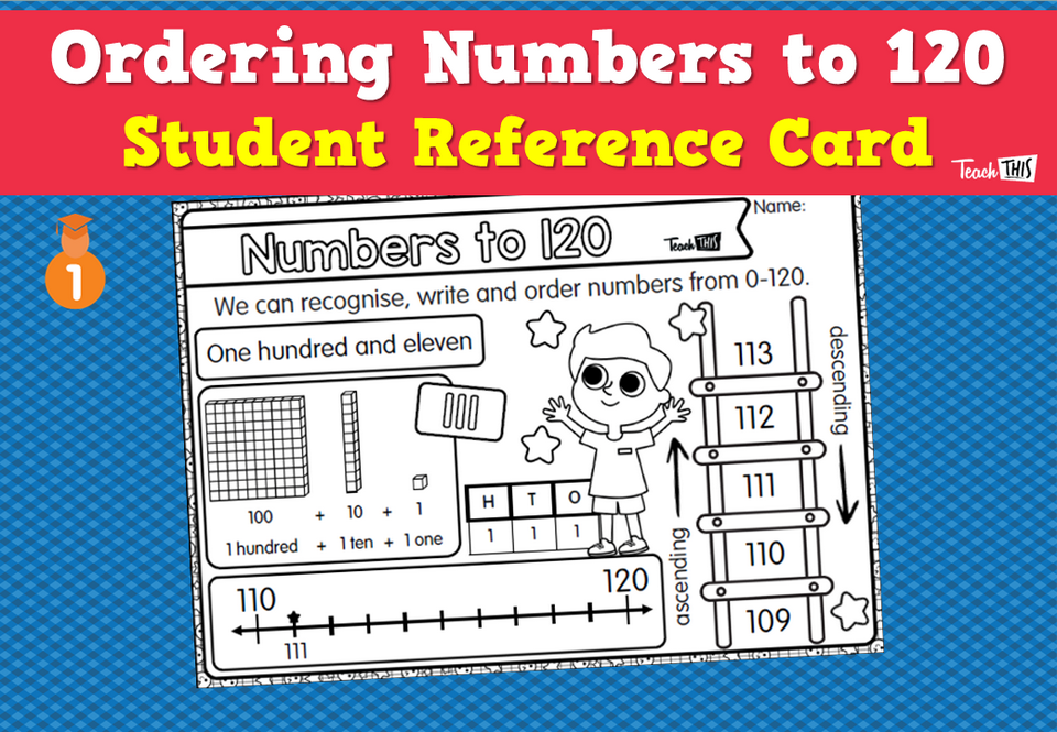 Ordering Numbers to 120 - Student Reference Card