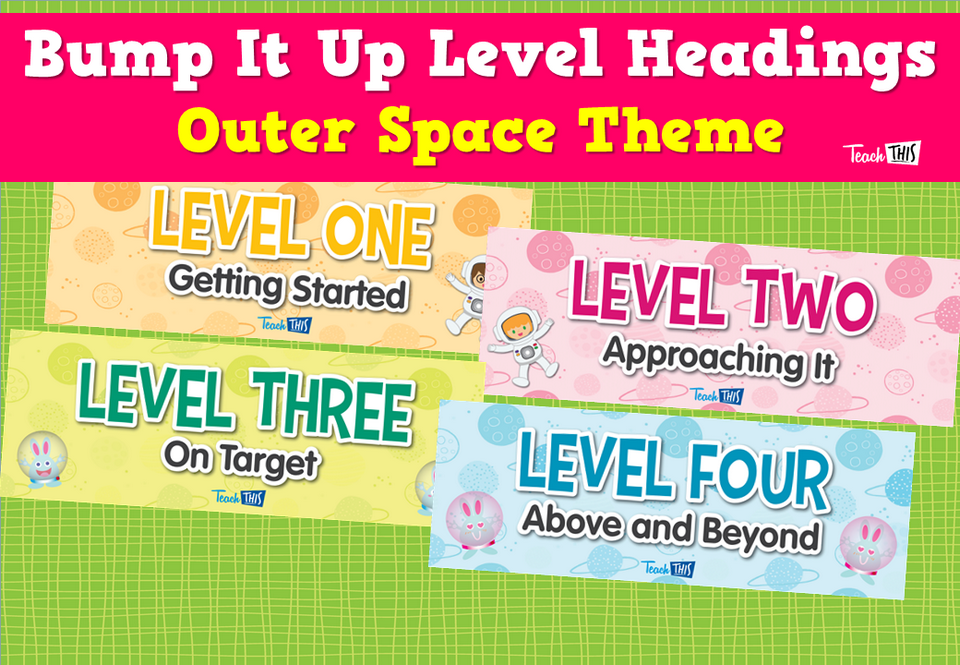 Bump It Up Level Headings - Outer Space Theme