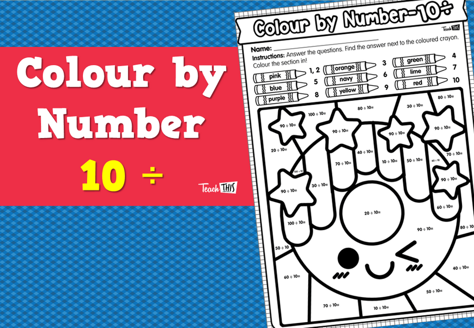 Colour by Number- 10 ÷