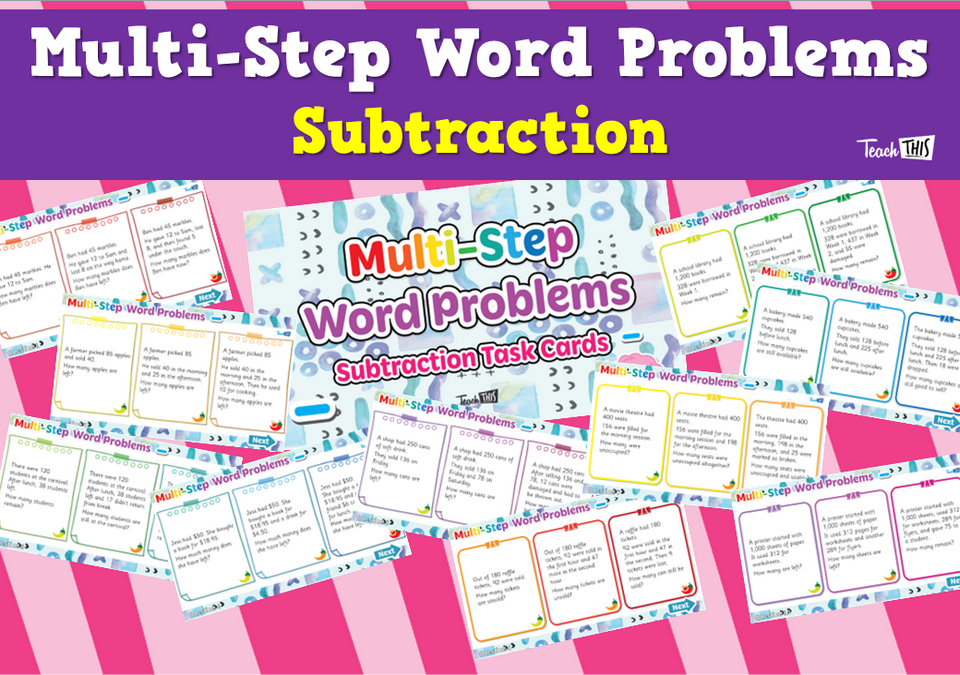 Multi-Step Word Problems - Subtraction
