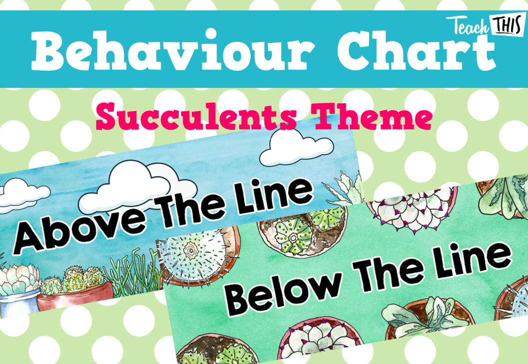 Behaviour Chart - Above Below the Line - Succulents Theme