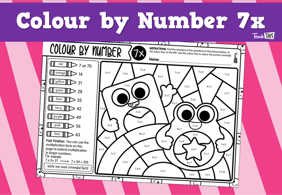 Colour by Number- 7x
