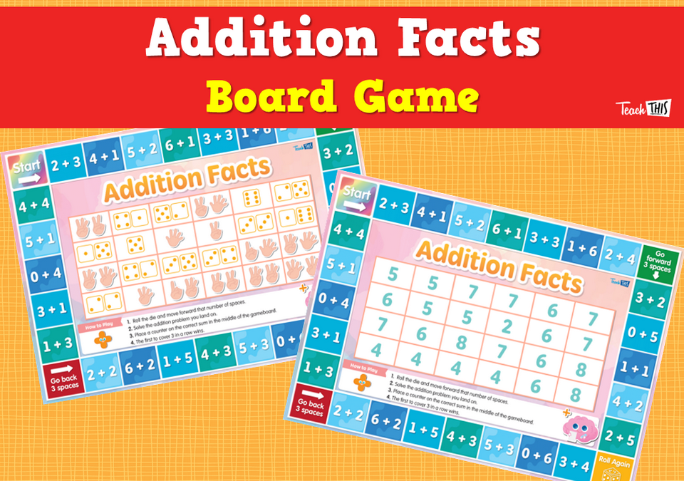 Addition Facts Board Game