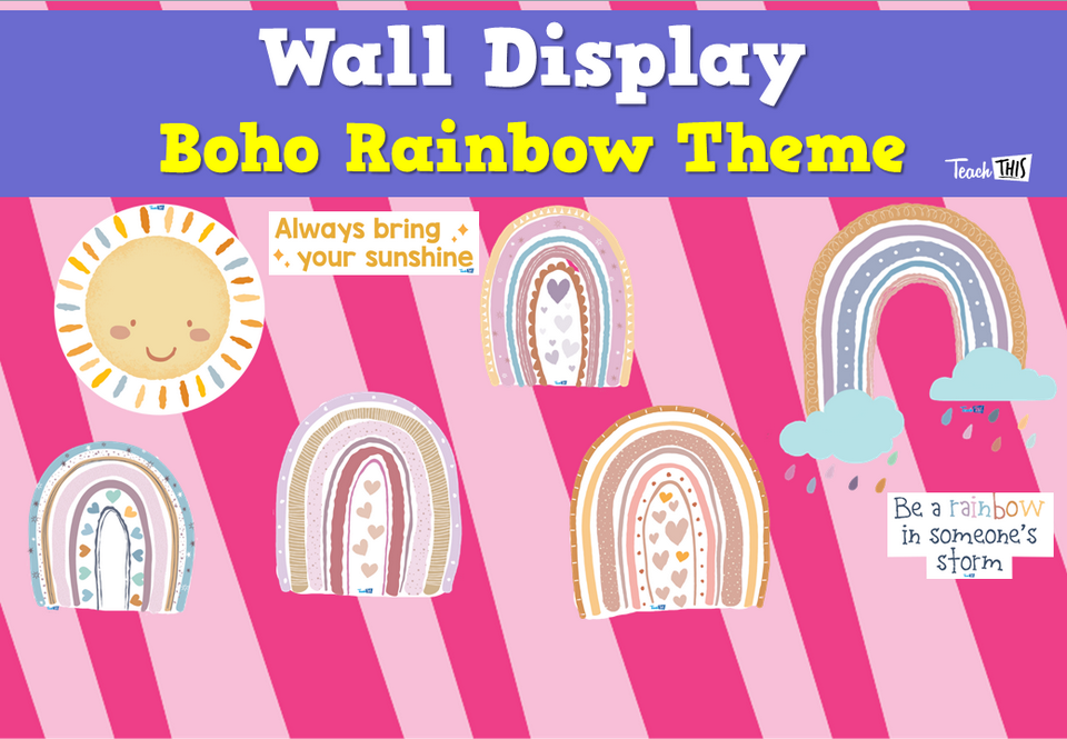 Wall Display - Boho Rainbow Theme