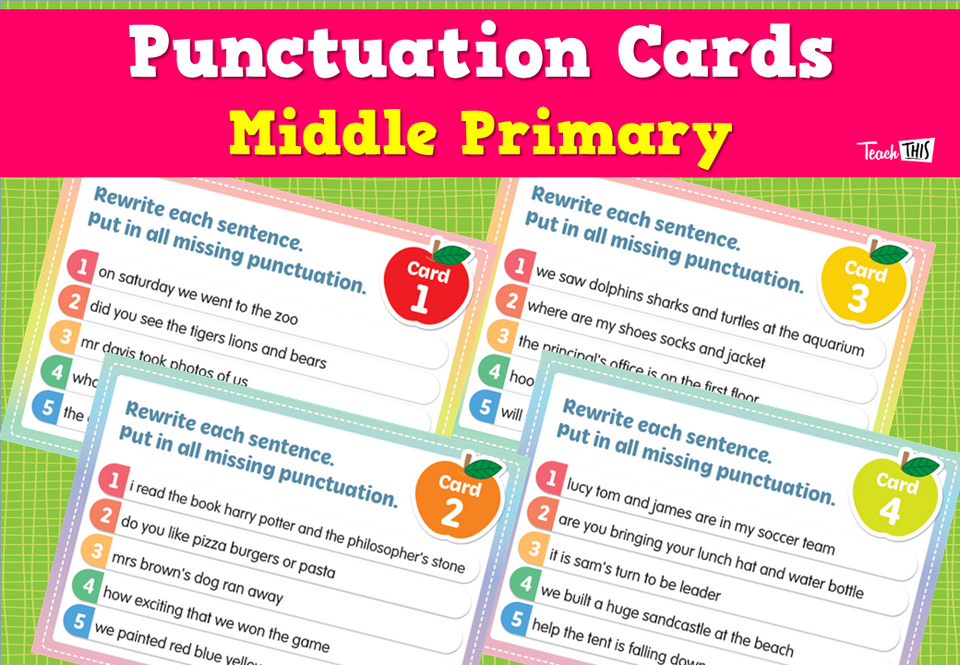 Punctuation Cards - Middle Primary