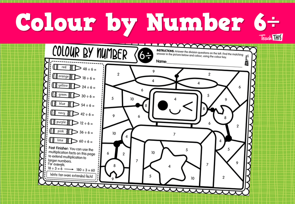 Colour by Number- 6÷