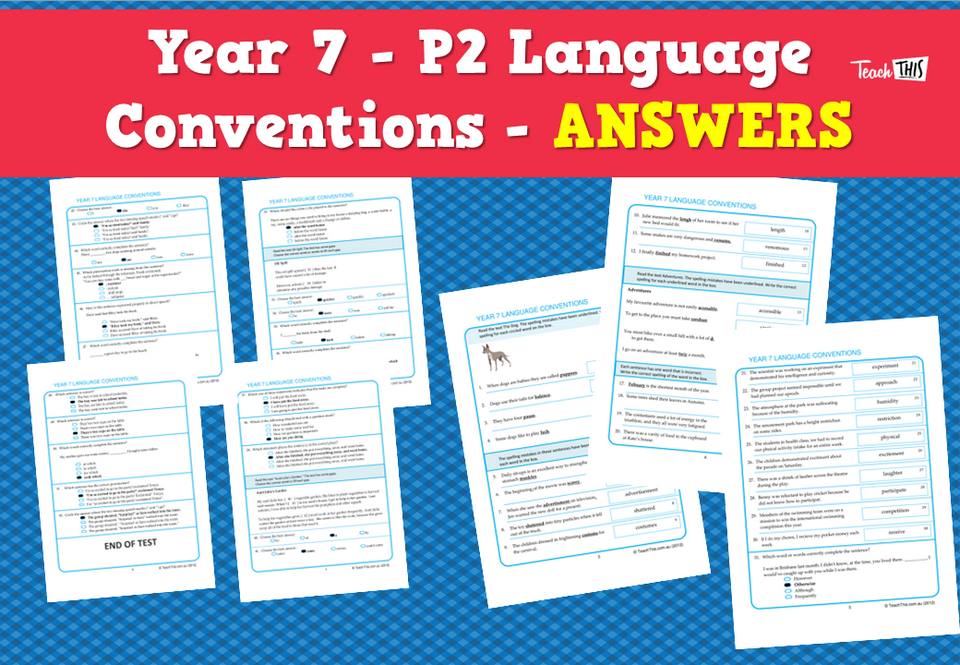 Year 7 - P2 Language Conventions - ANSWERS