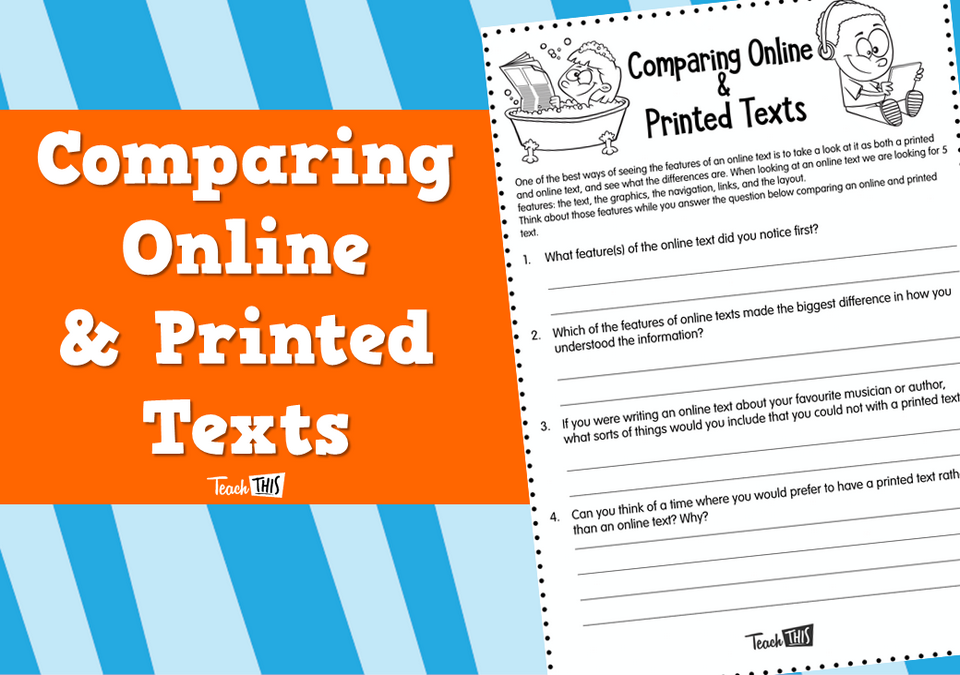 Comparing Online and Printed Texts