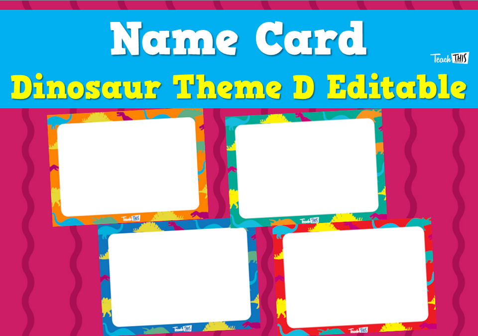 Name Card - Dinosaur Theme D Editable
