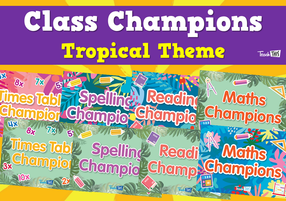 Class Champions - Bunting - Tropical Theme
