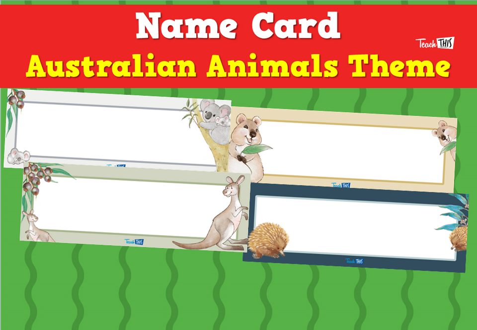 Name Card - Australian Animals Theme