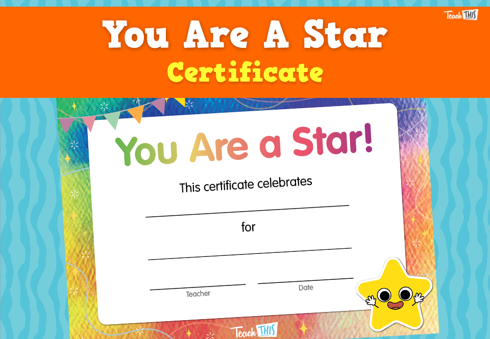 You Are A Star! Certificate