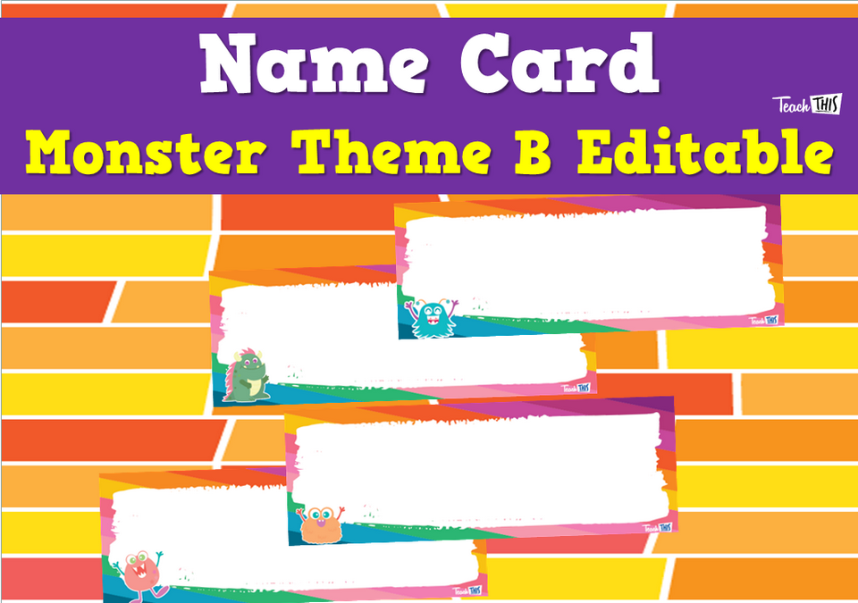 Name Card - Monster Theme B Editable