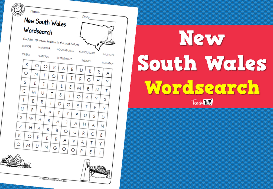 New South Wales Wordsearch