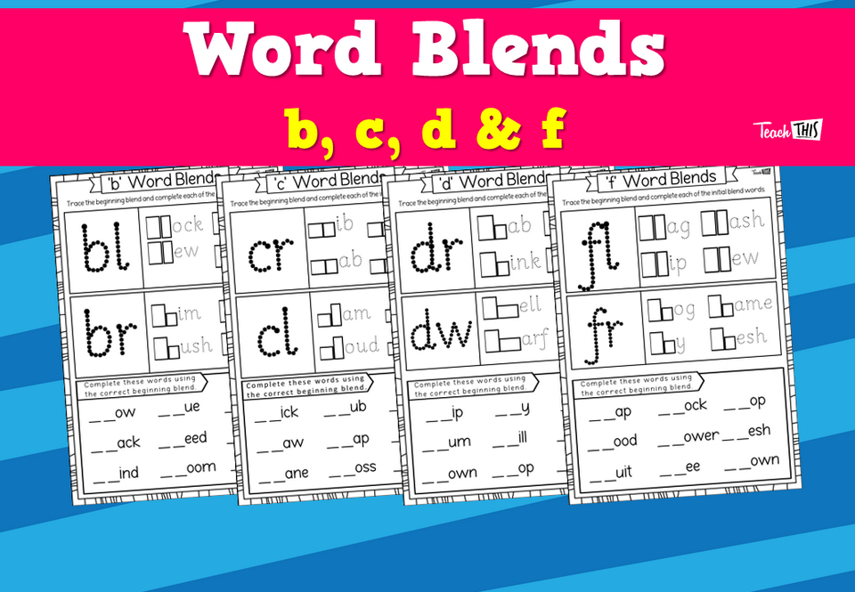 Word Blends - b, c, d & f