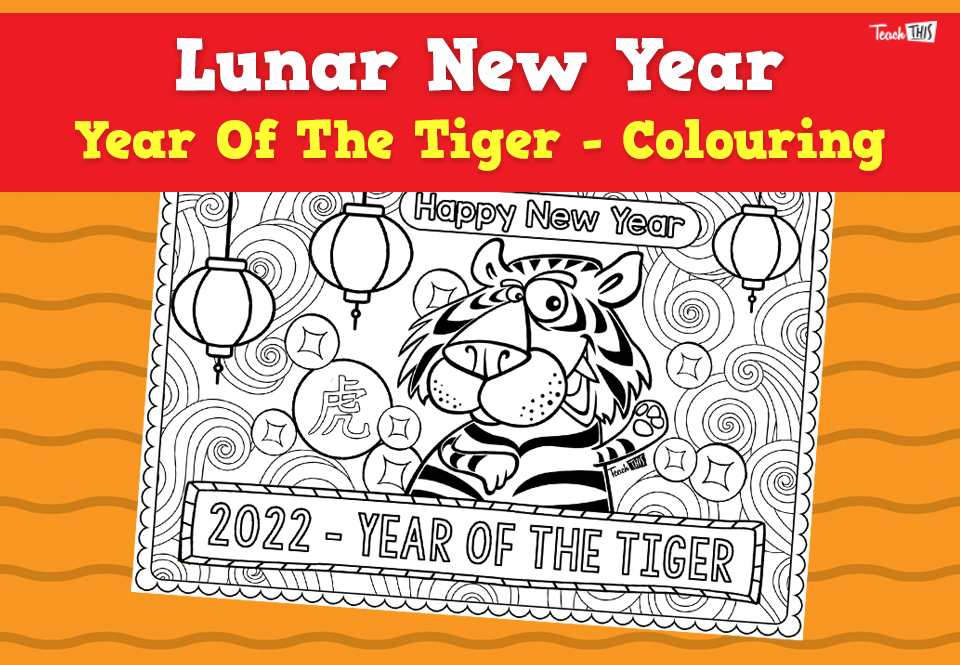 Lunar New Year - Tiger Colouring Page