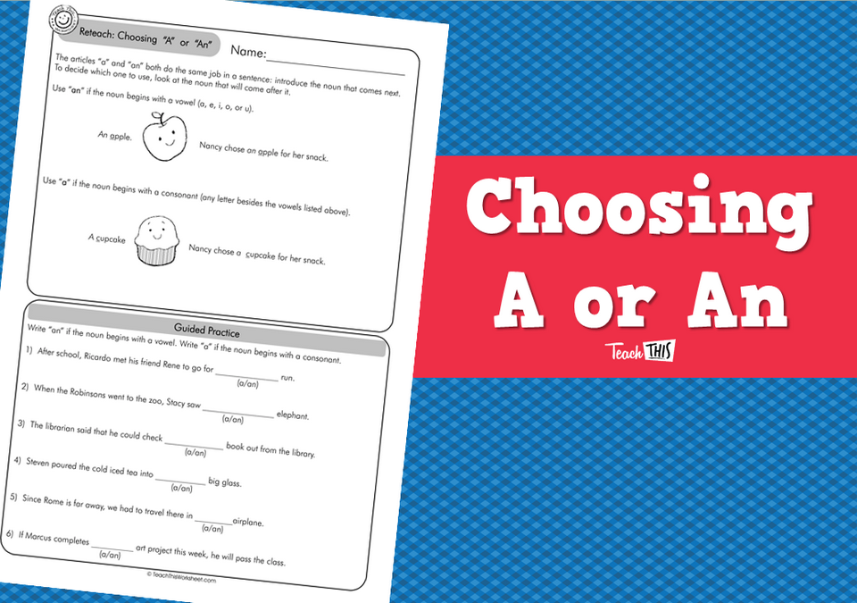 Choosing A or An (answers incl) 4pg