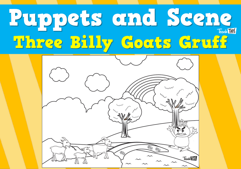 Puppets and Scene - Three Billy Goats Gruff