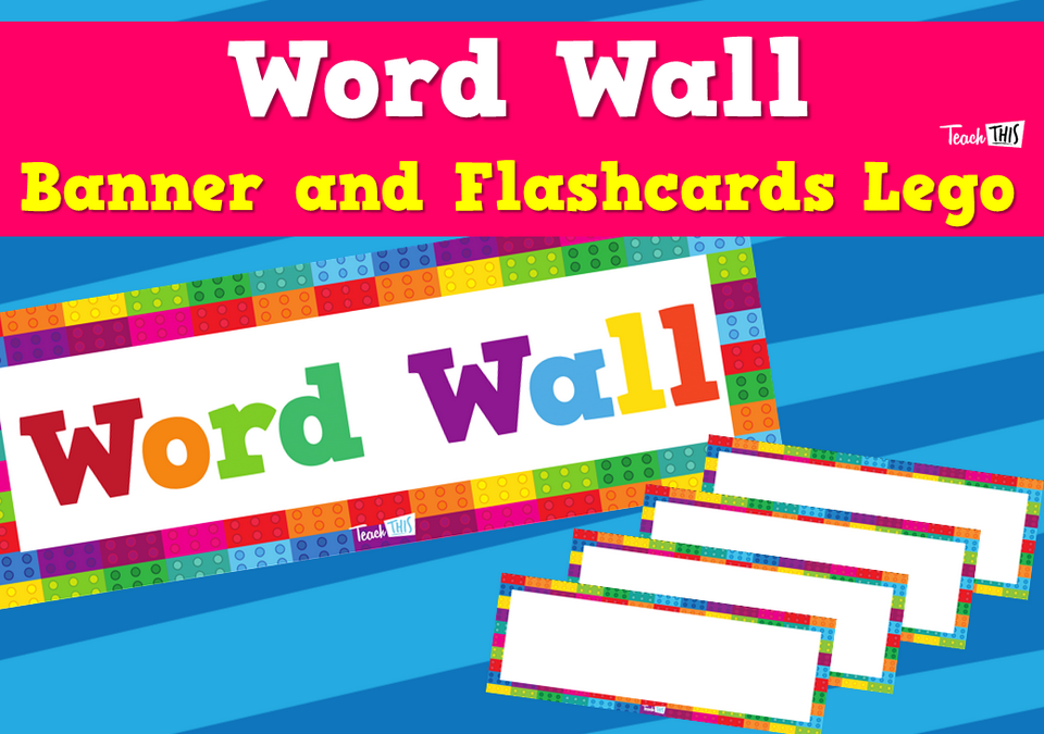 Word Wall Banner and Flashcards - Lego Theme