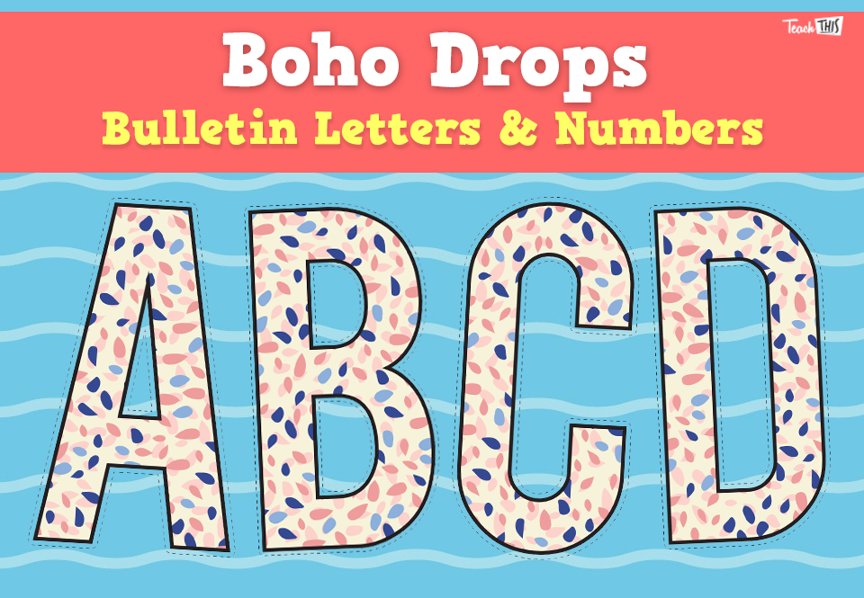 Boho Drops – Bulletin Letters & Numbers
