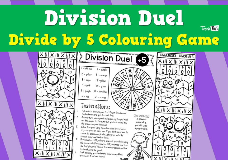 Division Duel - Divide by 5 Colouring Game
