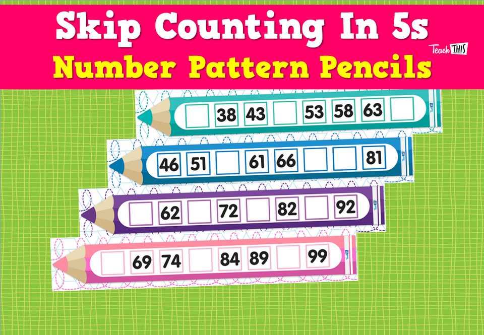 Skip Counting In 5s –Number Pattern Pencils