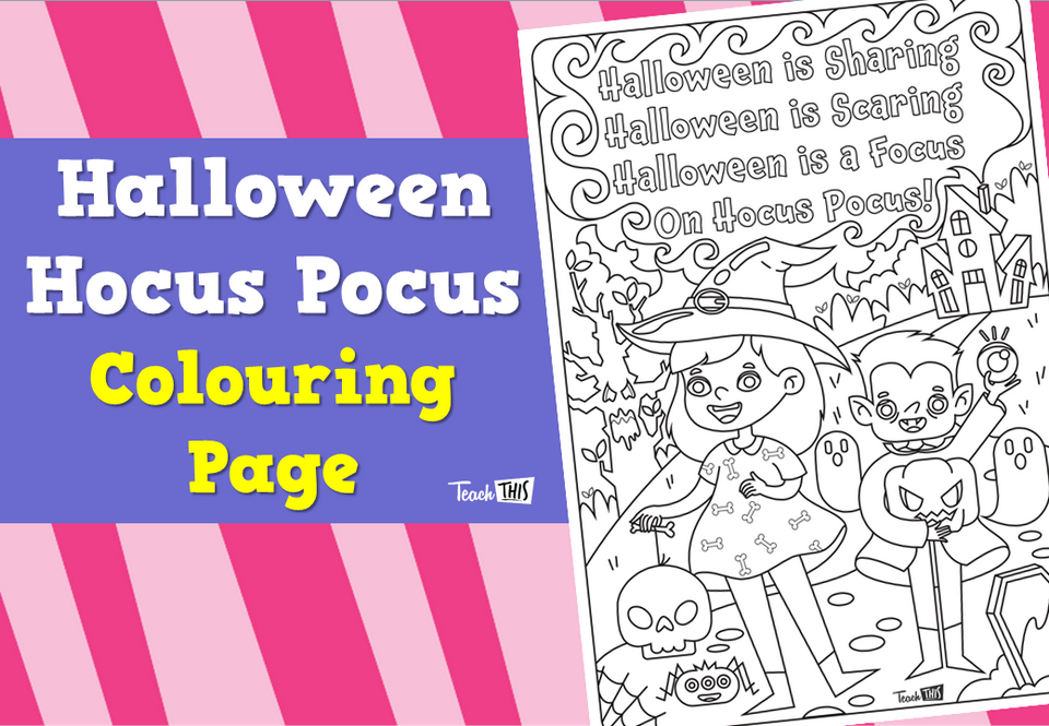Halloween Hocus Pocus - Colouring Page