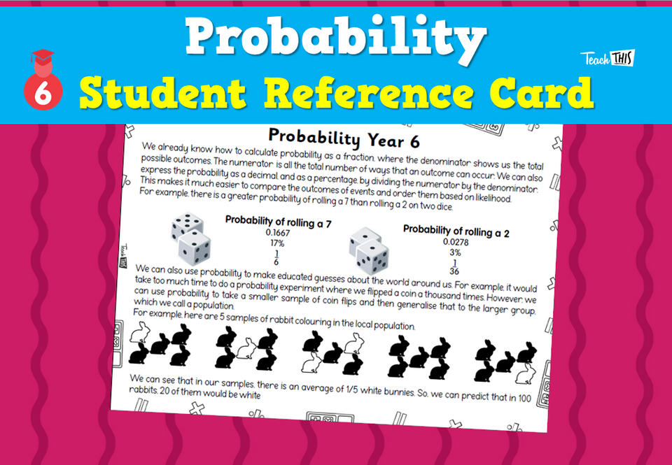 Probability - Student Reference Card