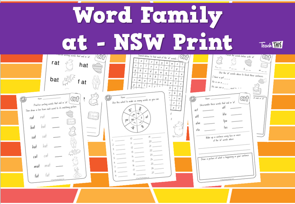 Word Family - at - NSW Print