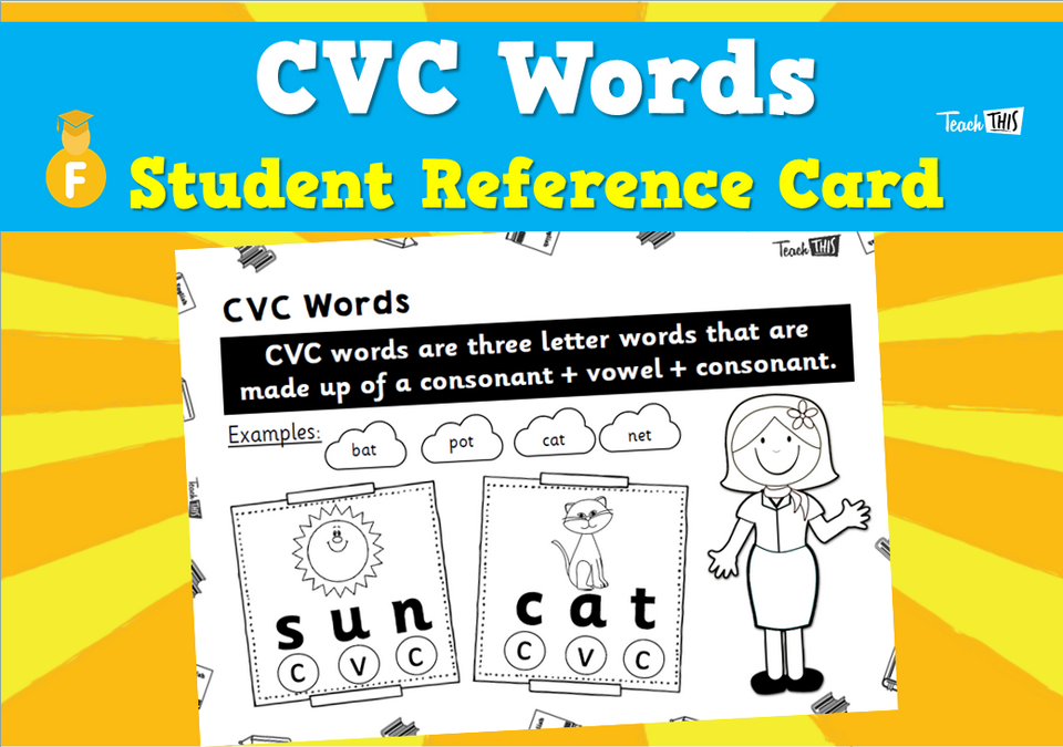 CVC Words - Student Reference Card