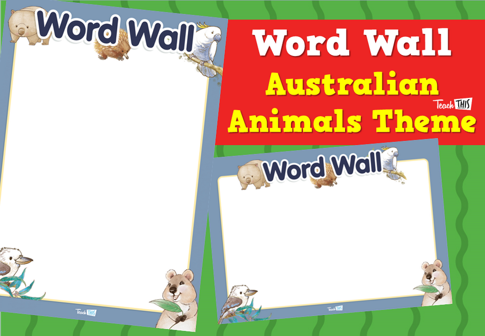 Word Wall - Australian Animals Theme