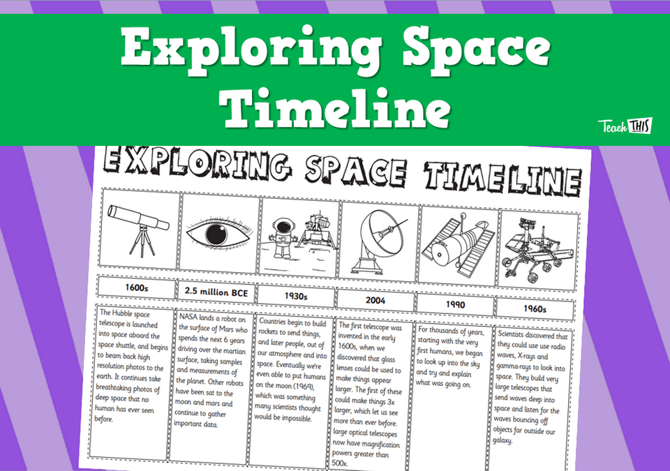 Exploring Space Timeline - Worksheet
