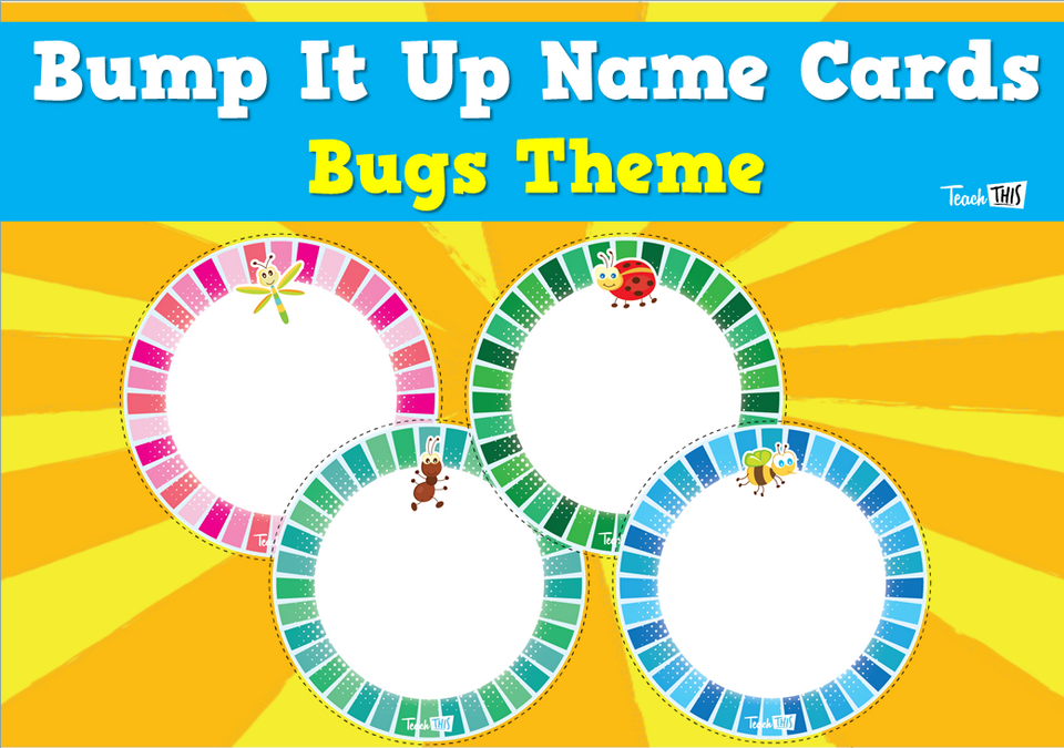 Bump It Up Name Cards - Bugs Theme