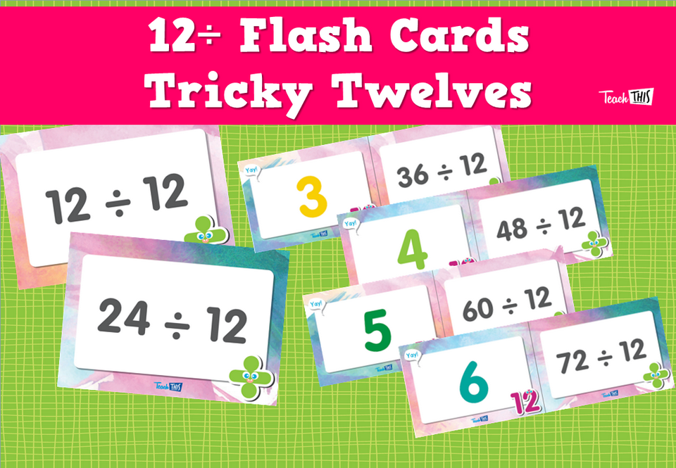 12÷ Flash Cards- Tricky Twelves
