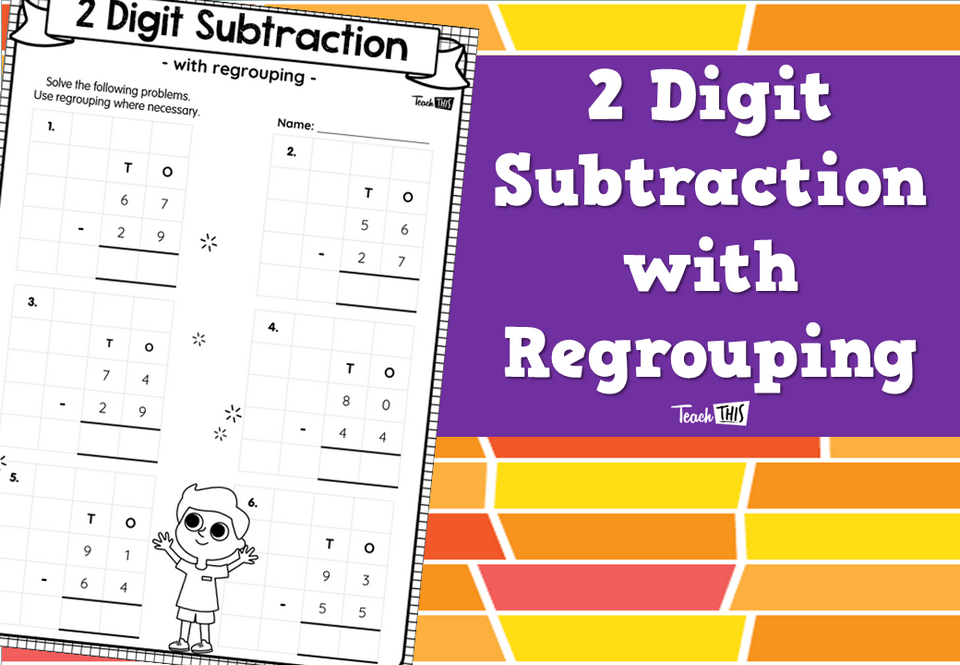 2 Digit Subtraction with Regrouping
