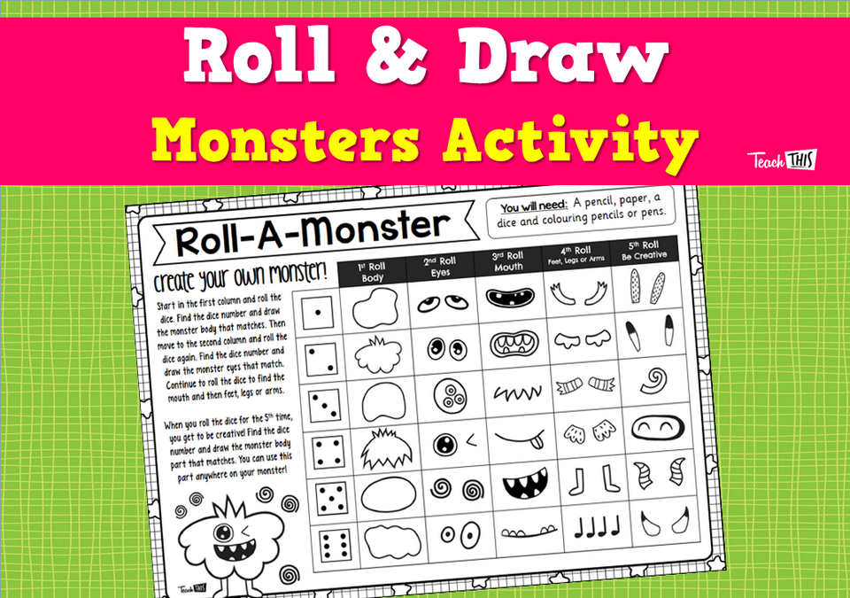 Roll & Draw - Monster Activity