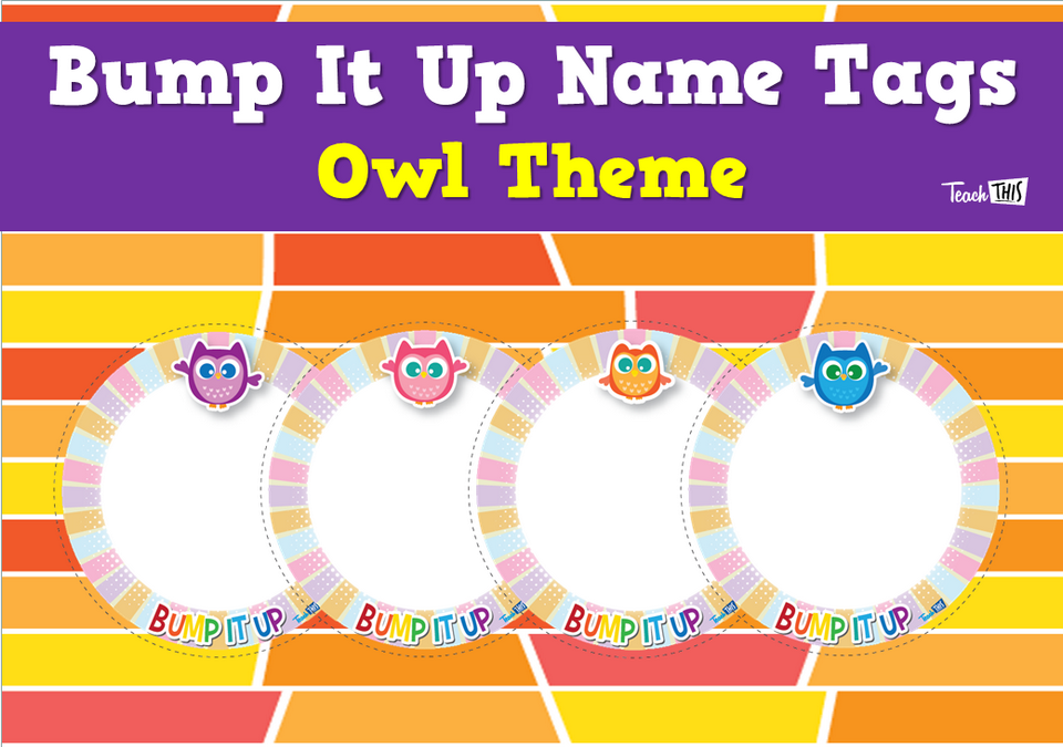 Bump It Up Name Tags - Owl Theme
